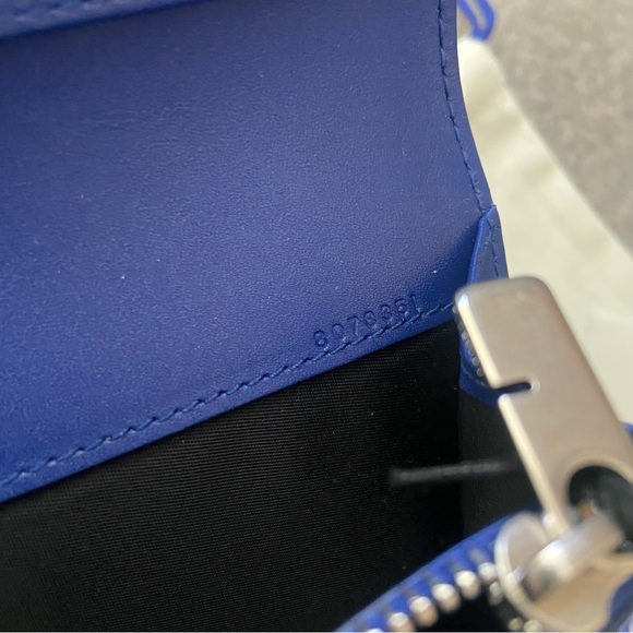 NWT $685 BURBERRY Cobalt Blue Long Folding Leather Wallet - Picture 11 of 12